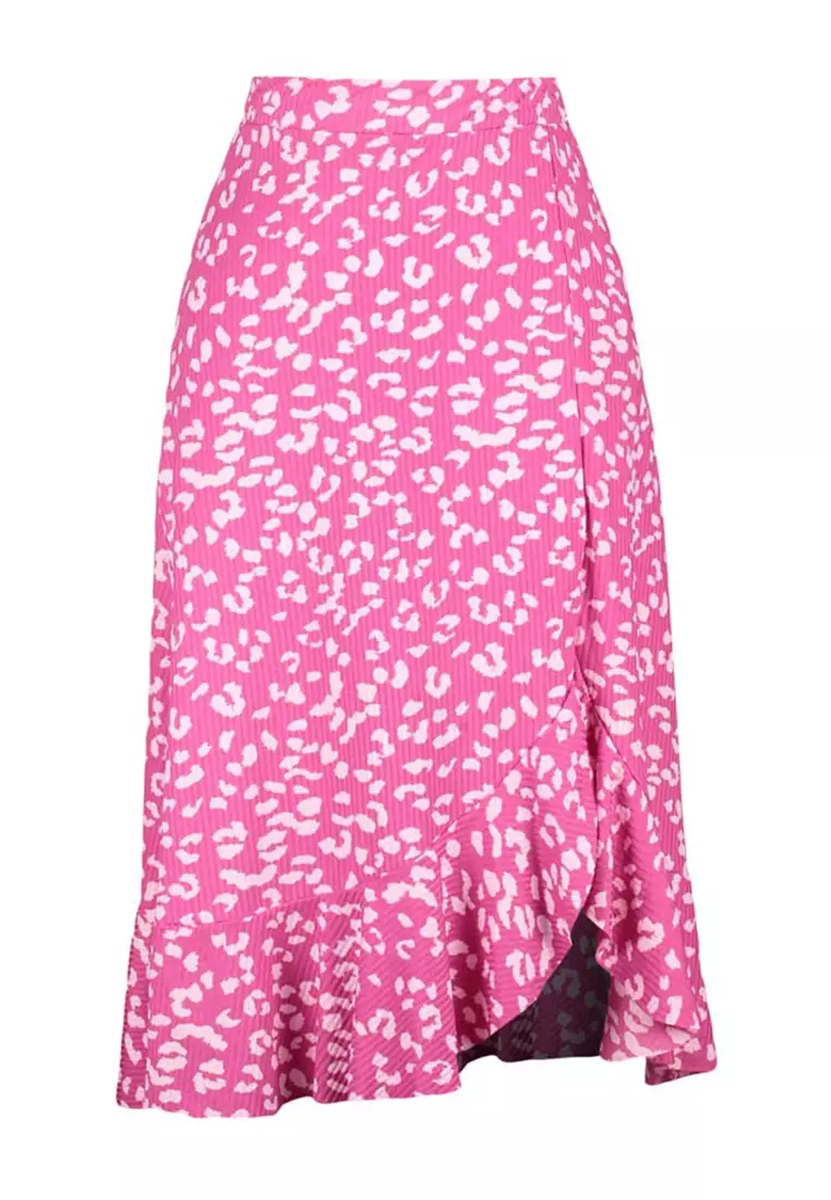 High Waist Print Midi Skirt