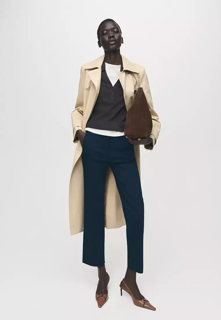 Straight-Cut Crop Trousers