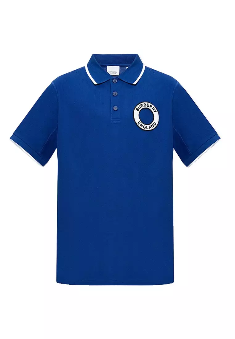 Royal blue burberry polo store