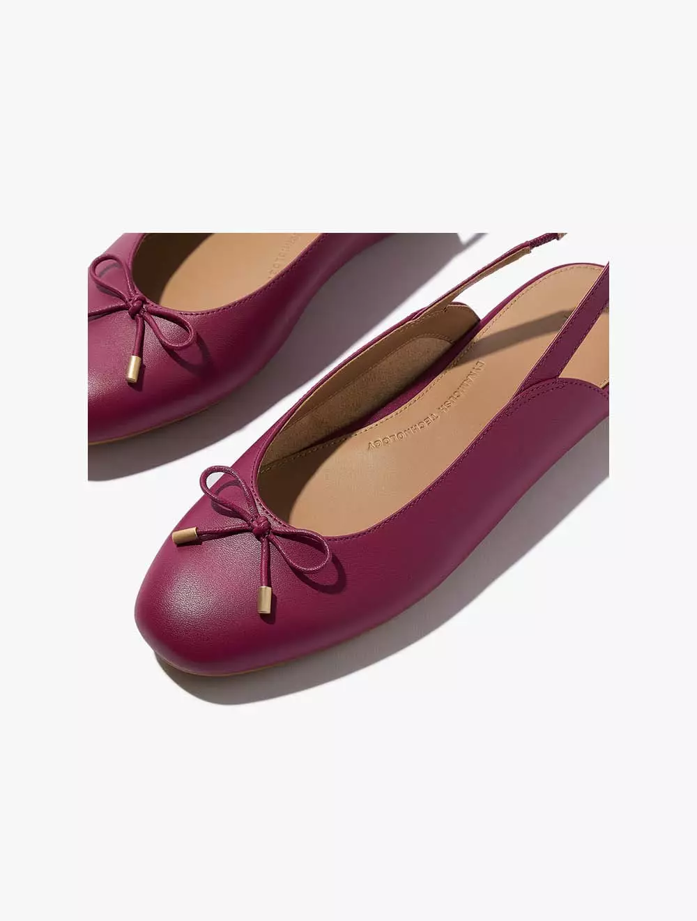 Fitflop Delicato Bow Leather Slingbacks - Ruby