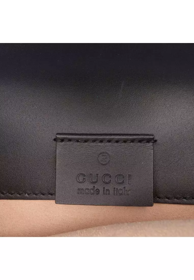 Pre-Loved Gucci Super Mini Calfskin Web Sylvie Chain Crossbody