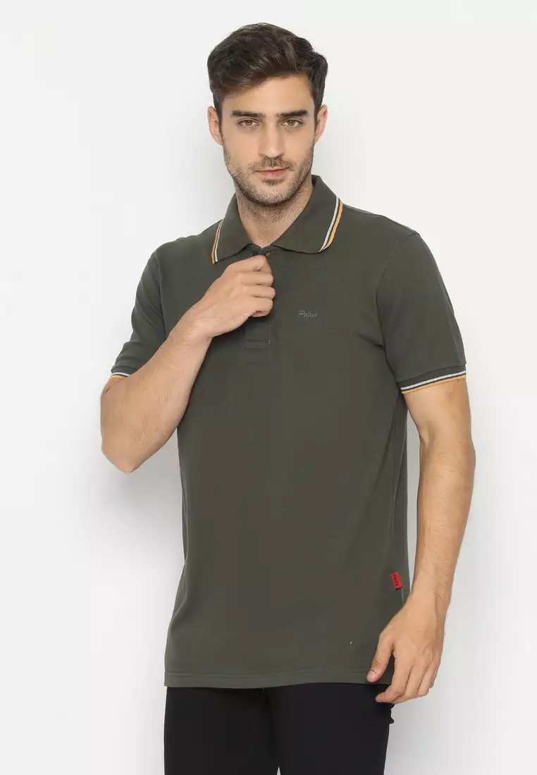 POLICE Polo Shirt Krah Stripes Pria 207200161