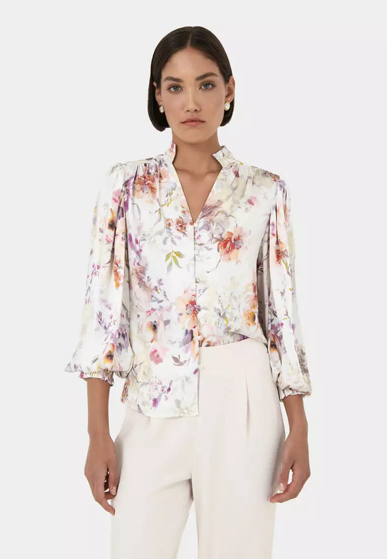 Rosy Bell Sleeve Blouse