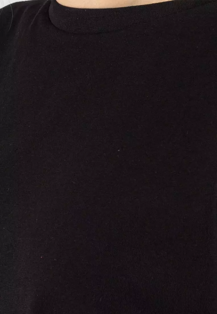 Forest Ladies 100% Cotton Plain Round Neck Tee - 821857-01Black