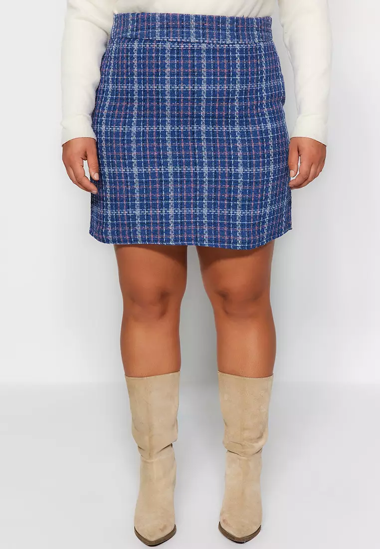 Plaid Mini Topshop Blue Plaid Skirt Topshop Petite Pleated Check
