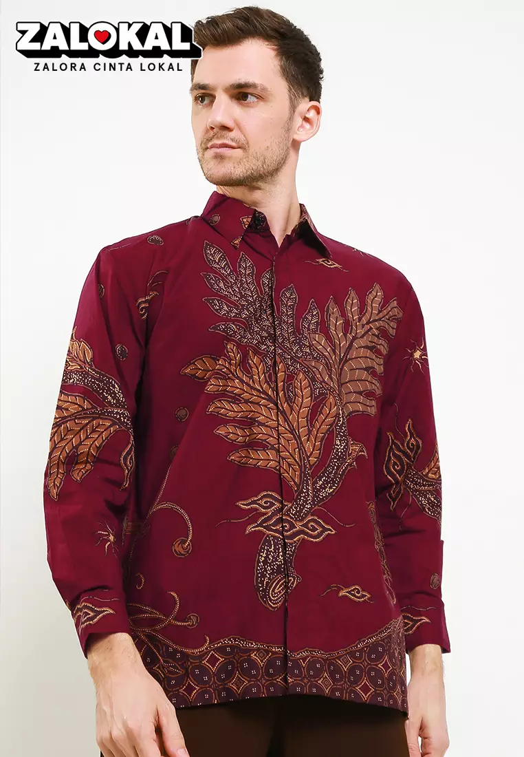 BATIK TALENTA EXCLUSIVE Lengan panjang DAUN MERAH 1
