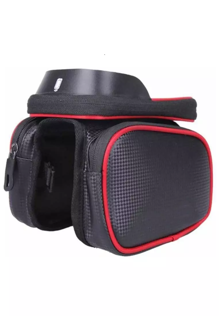 Qian Tas Sepeda Durable Waterproof Smartphone 6.2 Inch Material Oxford ORIGINAL - Black Red