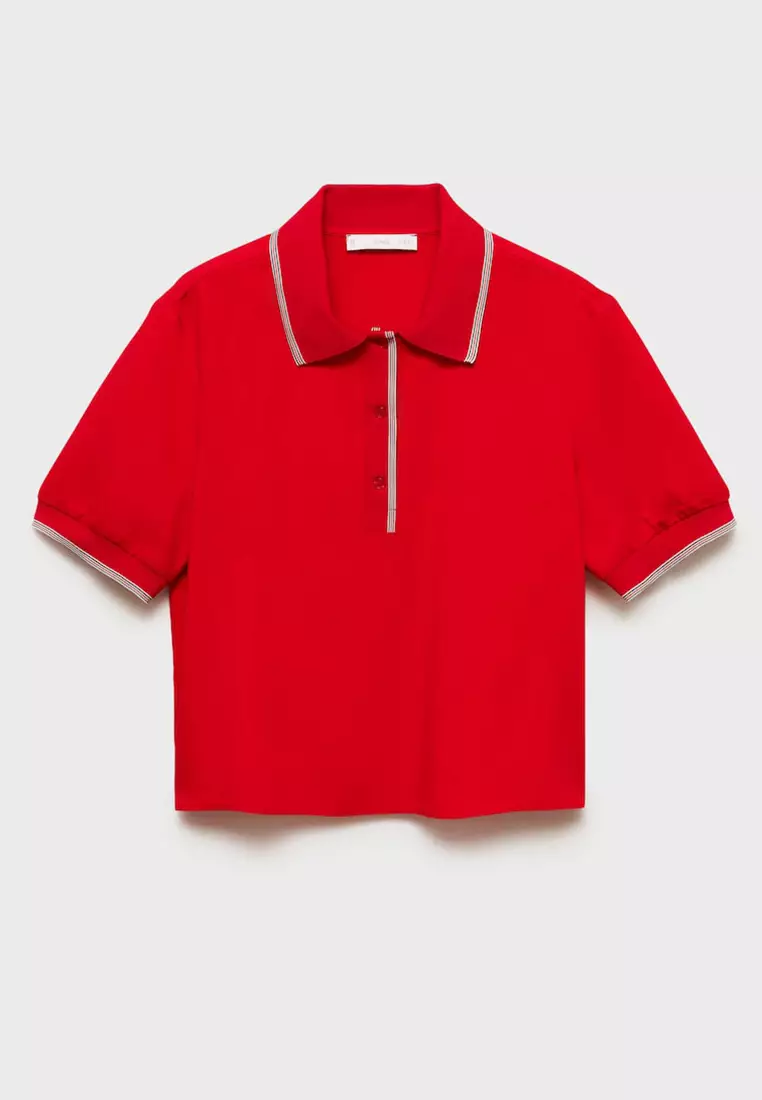 Cropped Polo Shirt with Contrasting Trim