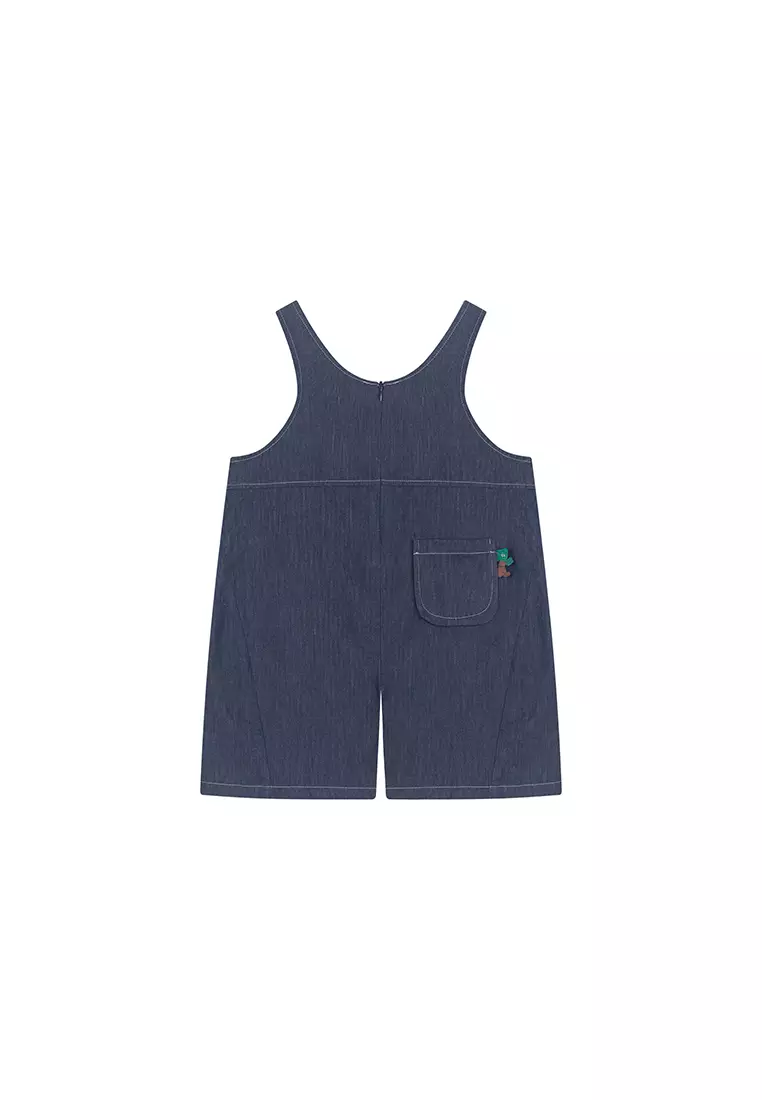 男女小童背带裤牛仔连体裤宽松休闲短裤