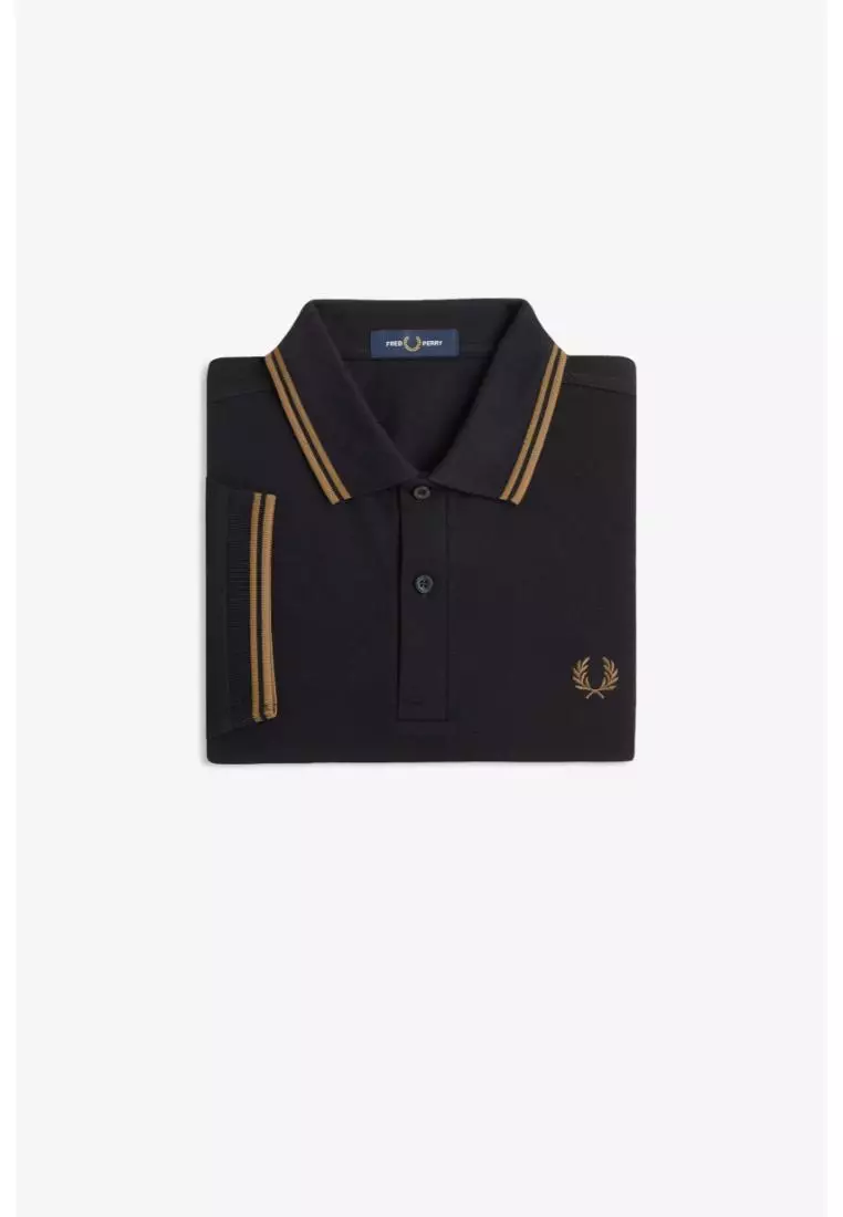 Fred Perry M3600 Twin Tipped Fred Perry Shirt (Black / Shaded Stone / Shaded Stone)