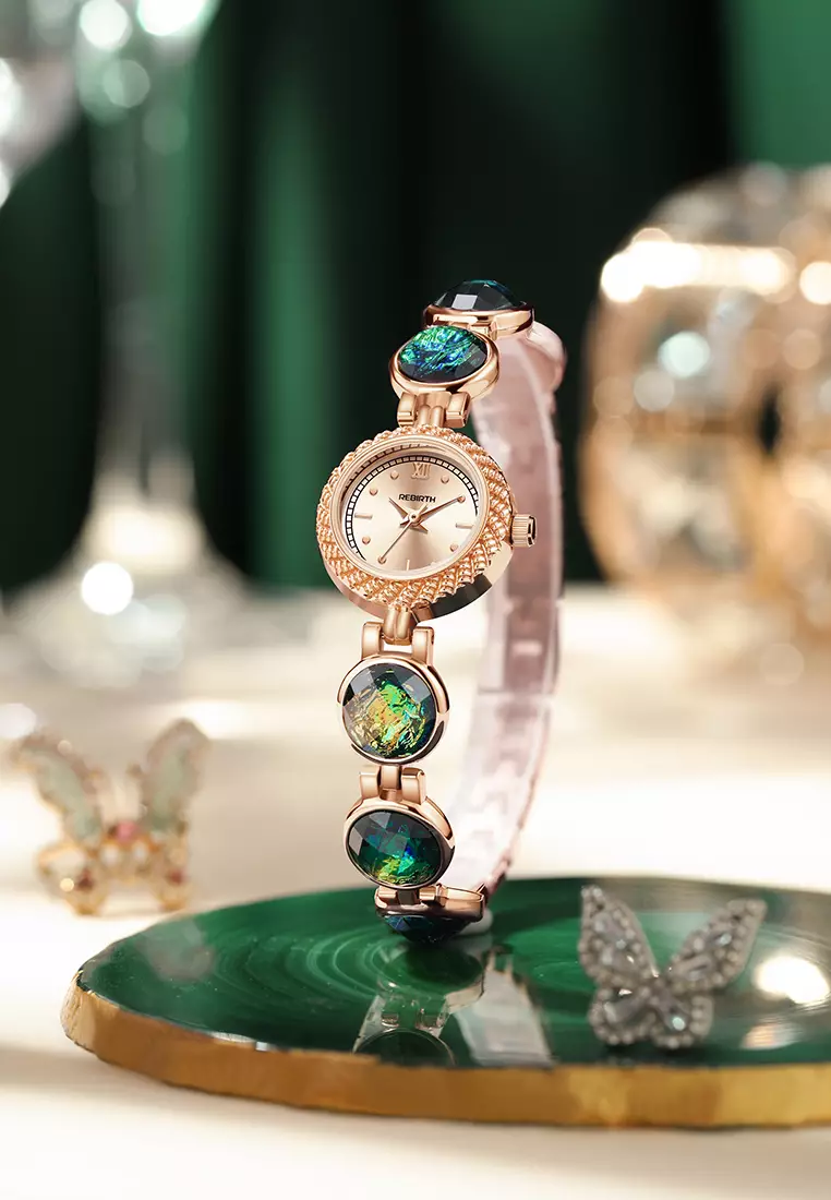 Jam Tangan Wanita Anti Air Original Korea Elagent Jam Gelang Style Vintage Jam Tangan Cewek rosegold