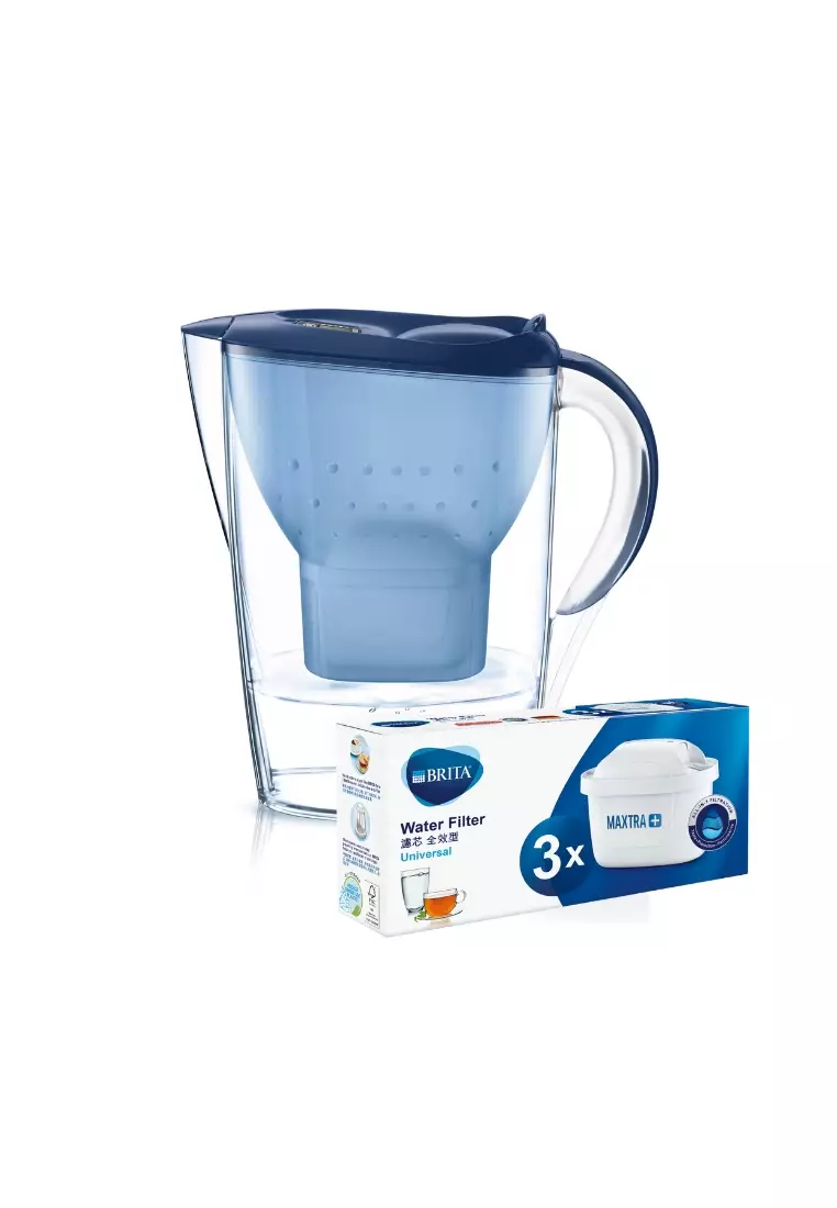 Brita 【1Jug+4Filters】Marella Cool 2.4L Water Filter Jug (Blue) + MAXTRA+  Filters (Pack 3) 2024, Buy Brita Online