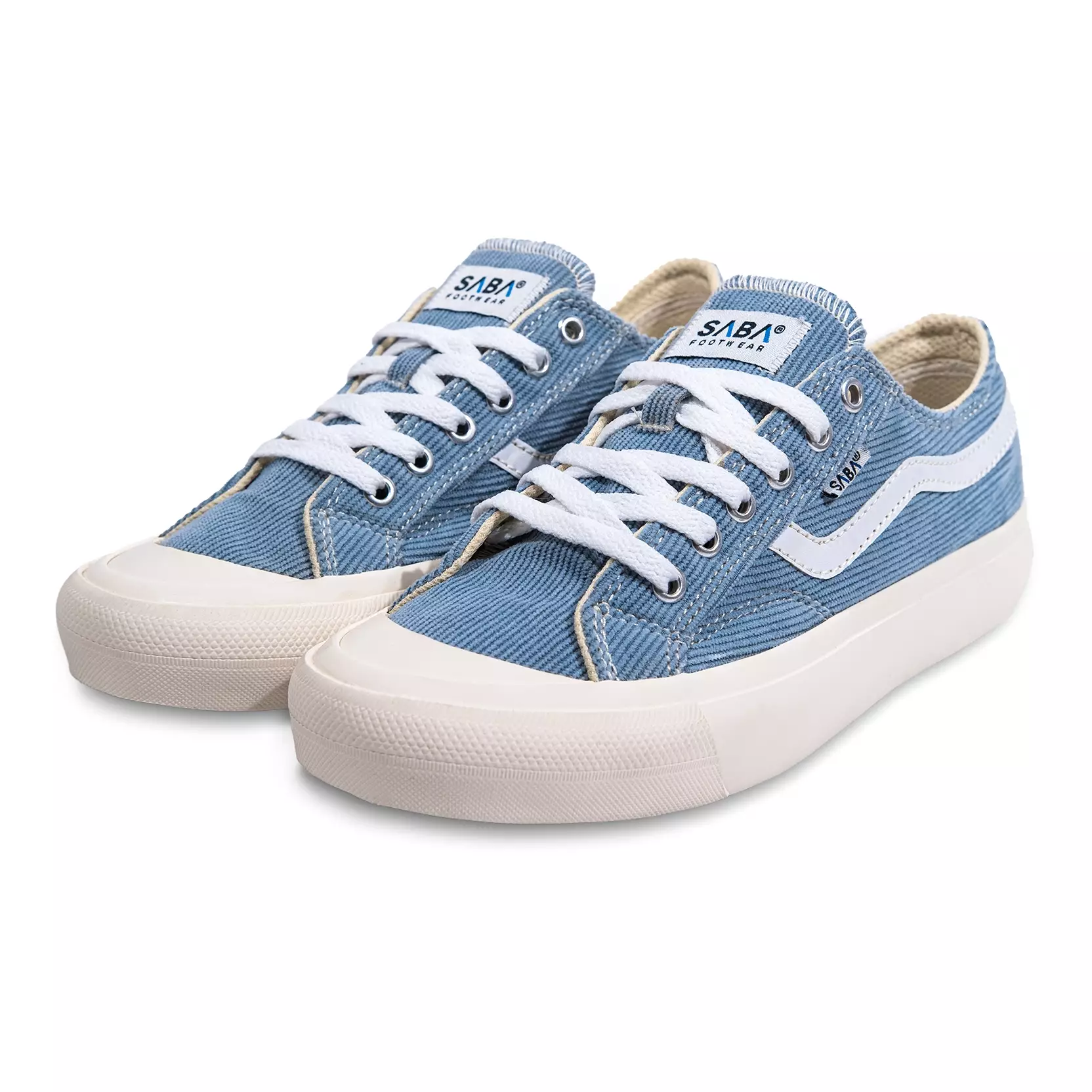SABA Veloz Corduroy Blue White - Sepatu Sneakers Casual Pria Wanita Original 100% VLZC-L-51