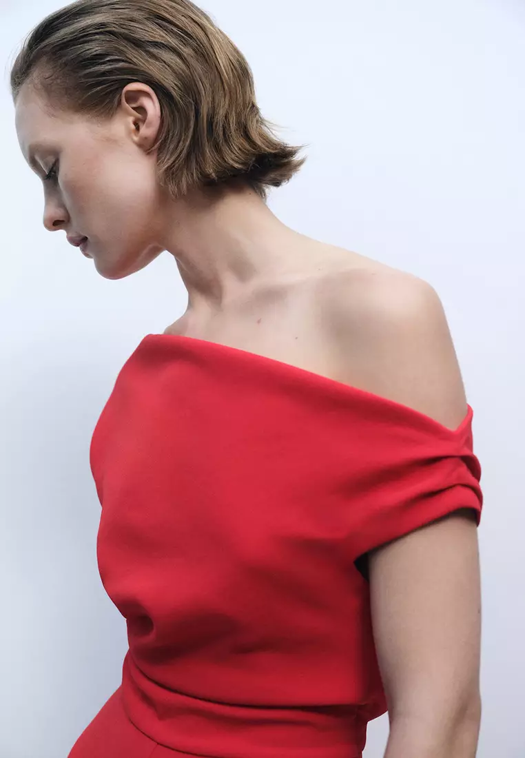 Long Asymmetrical Draped Jumpsuit