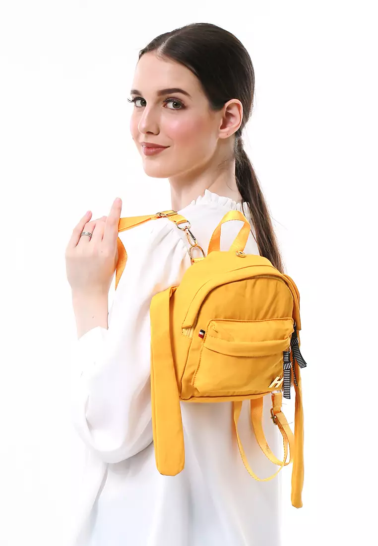 Cellyn Tas Ransel Kecil Wanita Uniqe Design Backpack Material Canvas ORIGINAL - Yellow