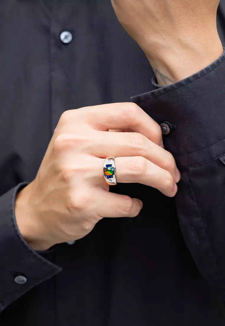 Diem Prime Ammolite Signet Ring