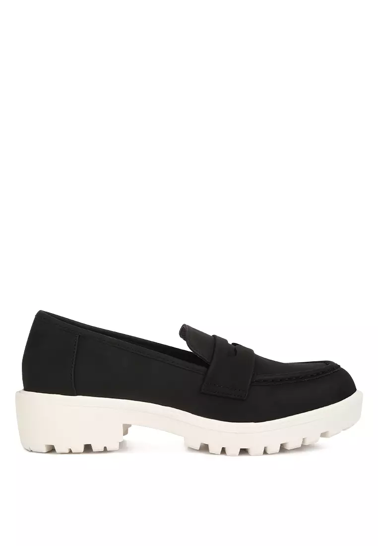 Discount on London Rag  shoes - SKU: Black Semi Casual Lug Loafer