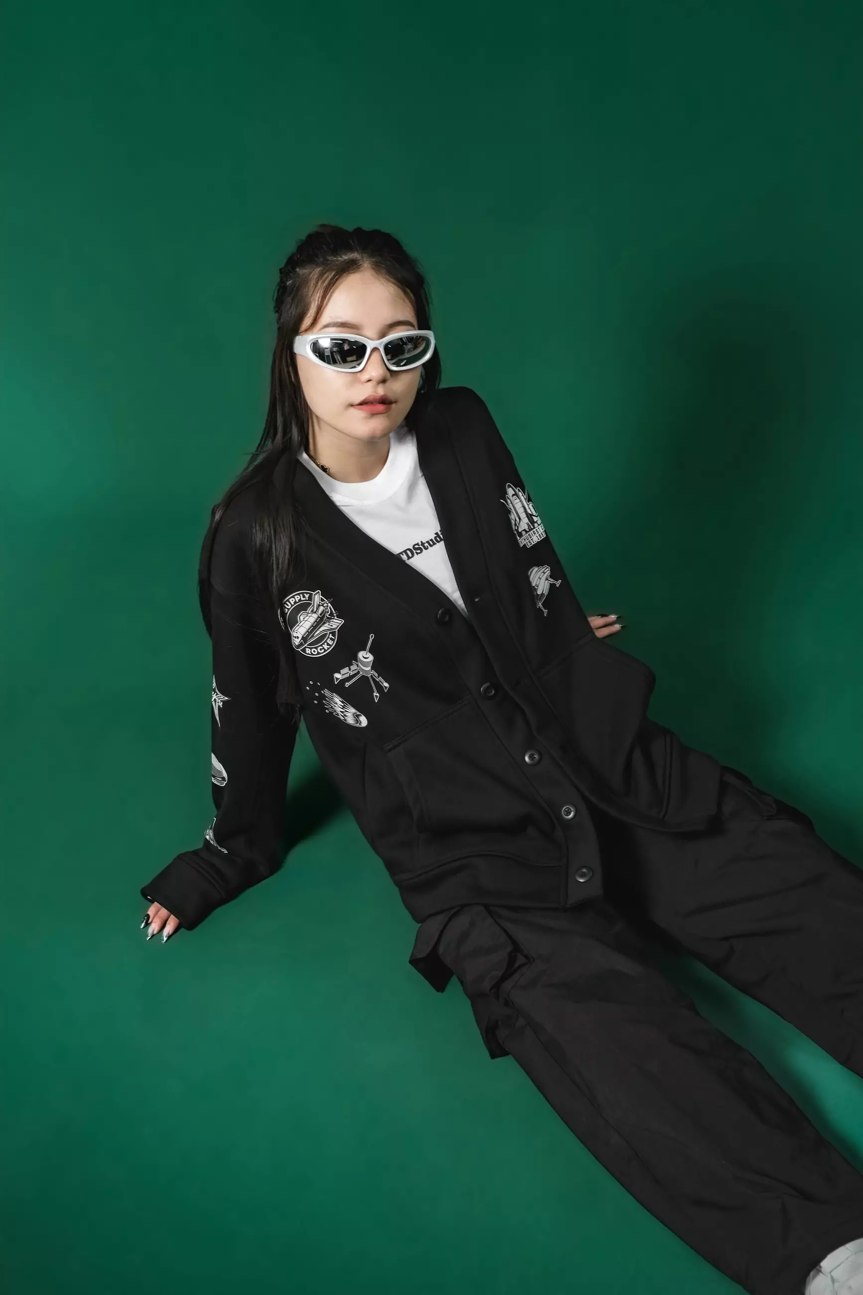 OOTDSUPPLY Unisex Cardigan Shelter Black | Outerwear Pria & Wanita CG001