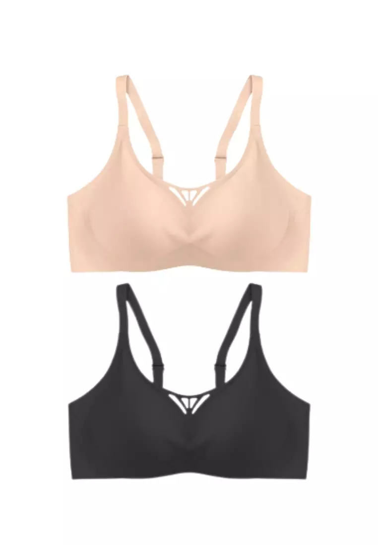 Kiss & Tell 2 Pack Gabriela Seamless Wireless Padded Push Up Bra in Nude  and Black 2024, Buy Kiss & Tell Online