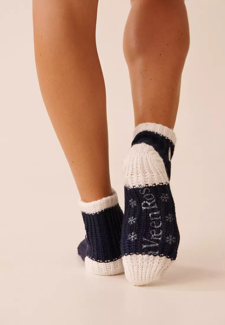 Embroidered Polar Bear Socks