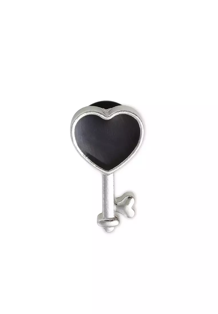 Buy Crocs Jibbitz™ Charm Silver And Black Heart Key 2024 Online