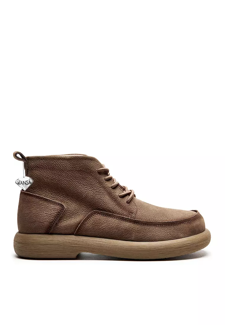 Discount on Twenty Eight Shoes  shoes - SKU: VANSA Top Layer Cowhide Lace Up High-top Martin Boots VSM-B-8052
