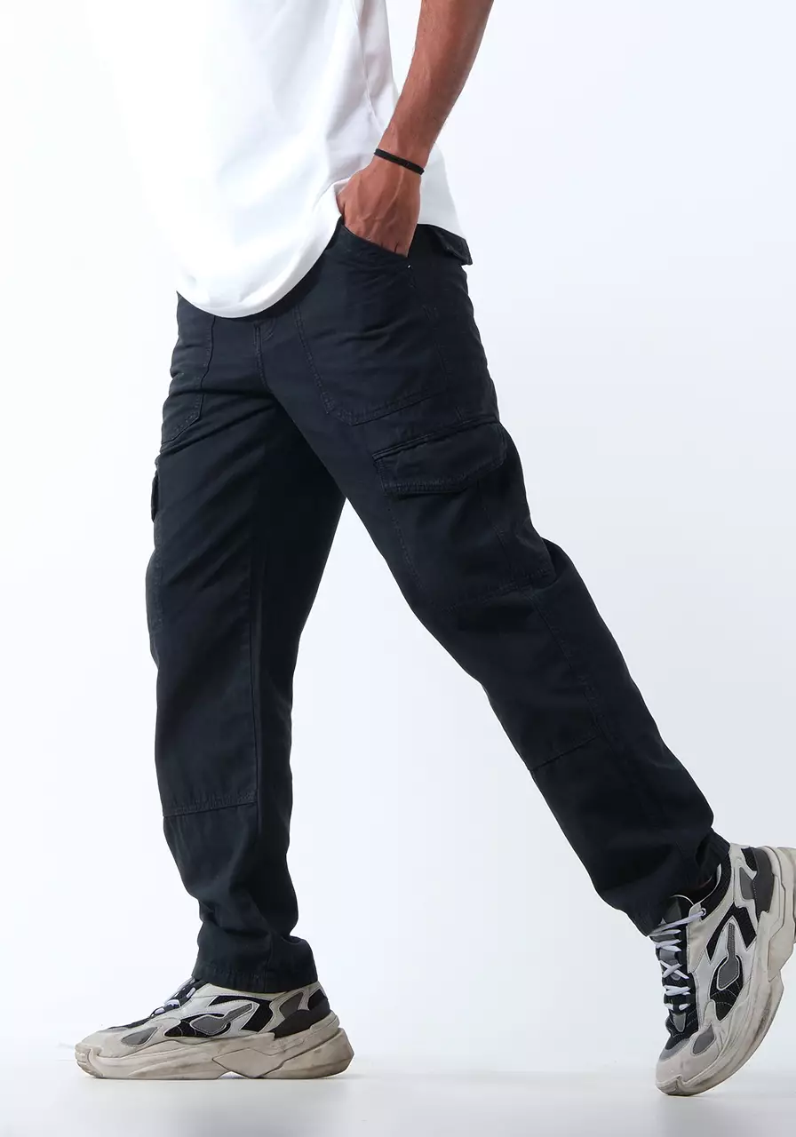 Celana Panjang Cargo Pria Regular Jod Dark Grey