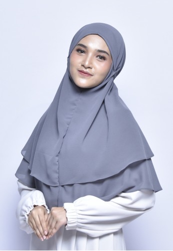 My Daily Hijab grey Bergo Alena Hijab Instant Grey 65618AA1DEE1AEGS_1