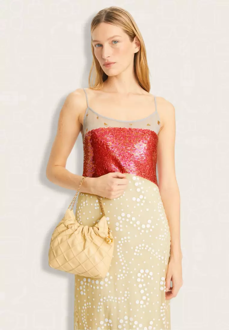 Tory Burch Mini Fleming Soft Hobo Bag Vanilla Soft Serve