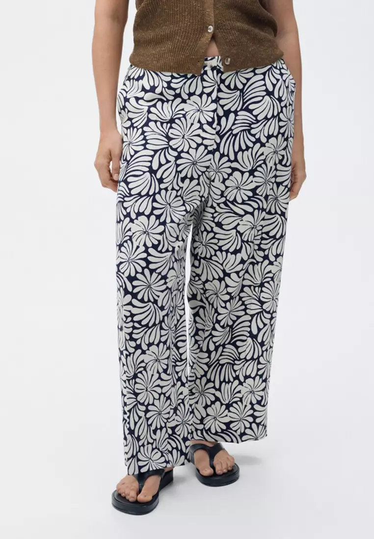 Floral Linen Trousers