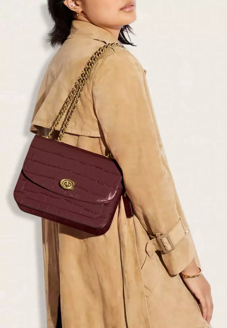 Coach Madison Shoulder Bag Wine