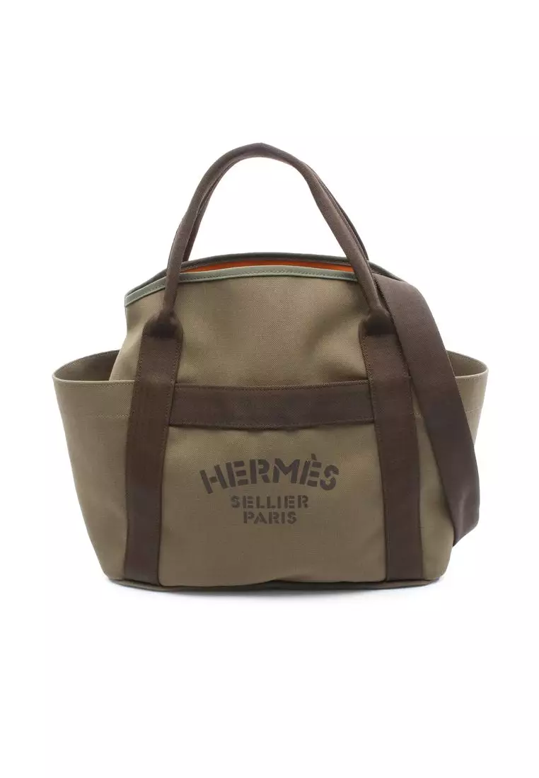Pre-Loved Hermès Toile Sac De Pansage Grooming Bag