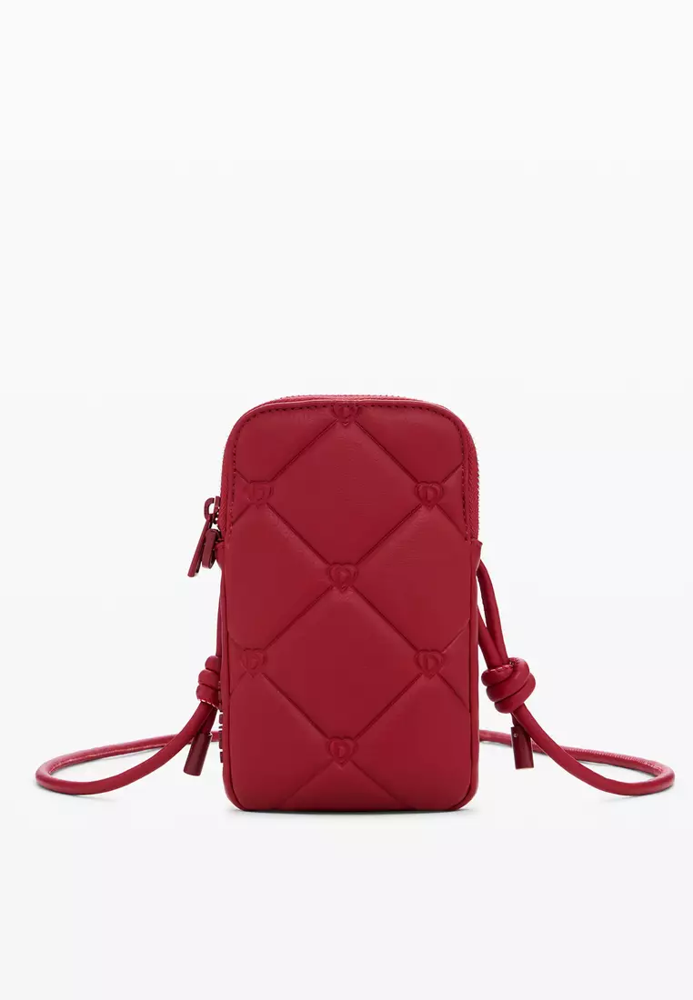 Padded faux leather phone holder