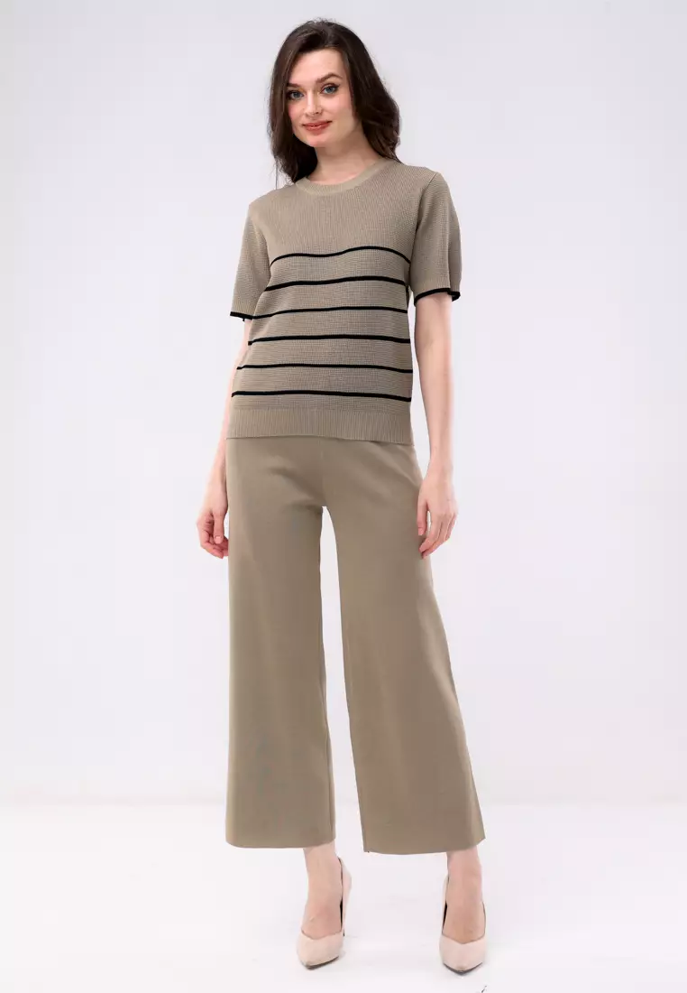 Ladies Knitted 2 In 1 Blouse & Pants