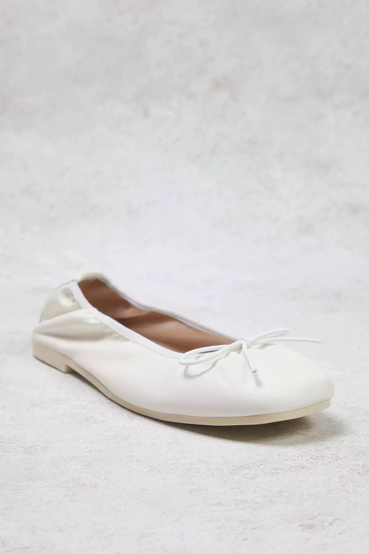 White*001 Bow Foldable Flexible Sole Women's Ballerina Flats Takss25Be00016