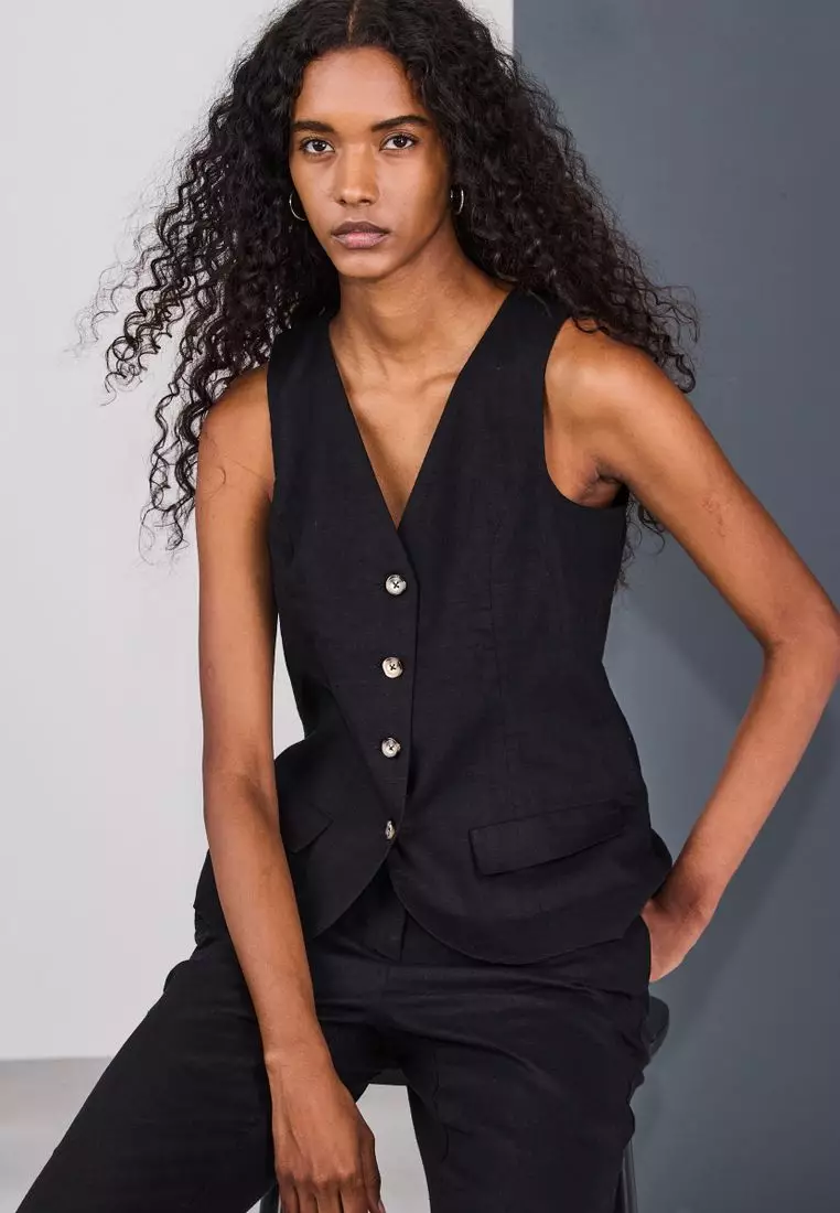 Linen Blend Waistcoat