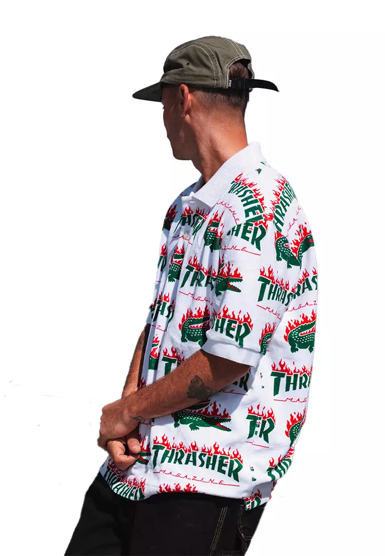 Unisex Lacoste x Thrasher Oversized Fit Terrycloth Polo