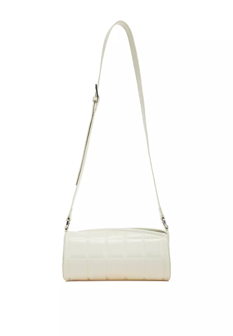 Tas Selempang Bantal Silinder Krim