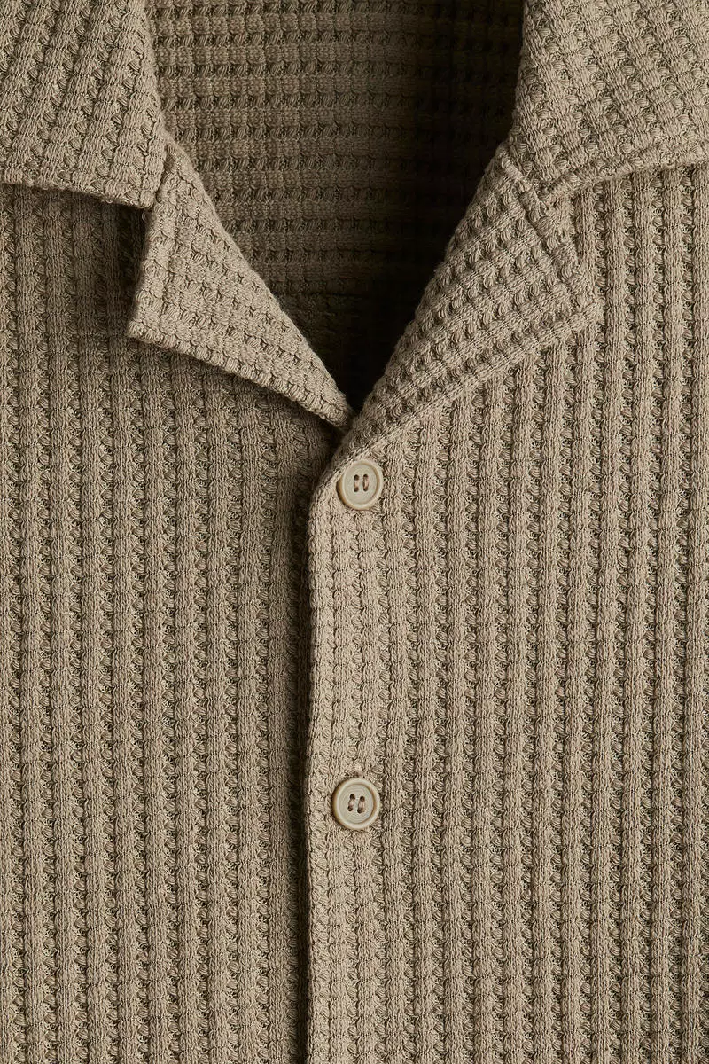 Loose Fit Waffled resort shirt