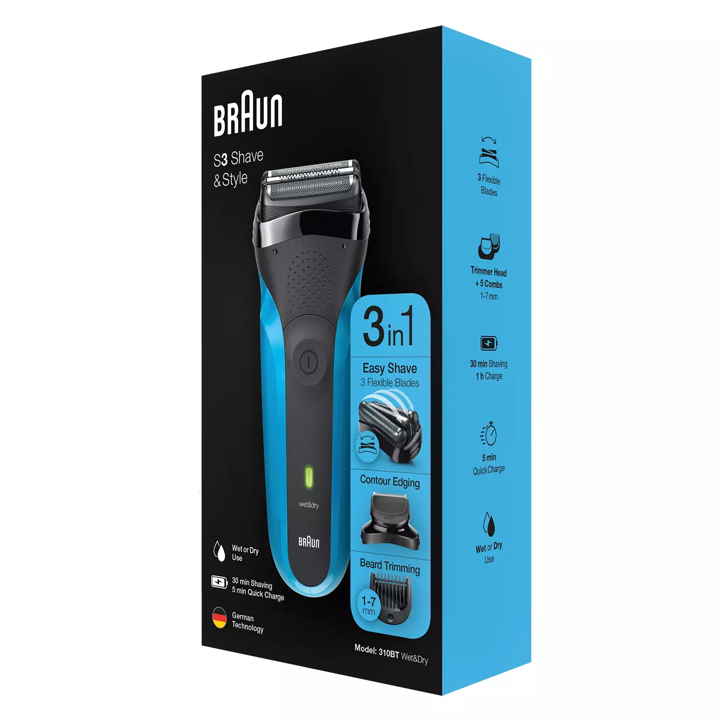 Buy Braun Braun Series 3 Shave and Style 310BT Rechargeable Shaver 3