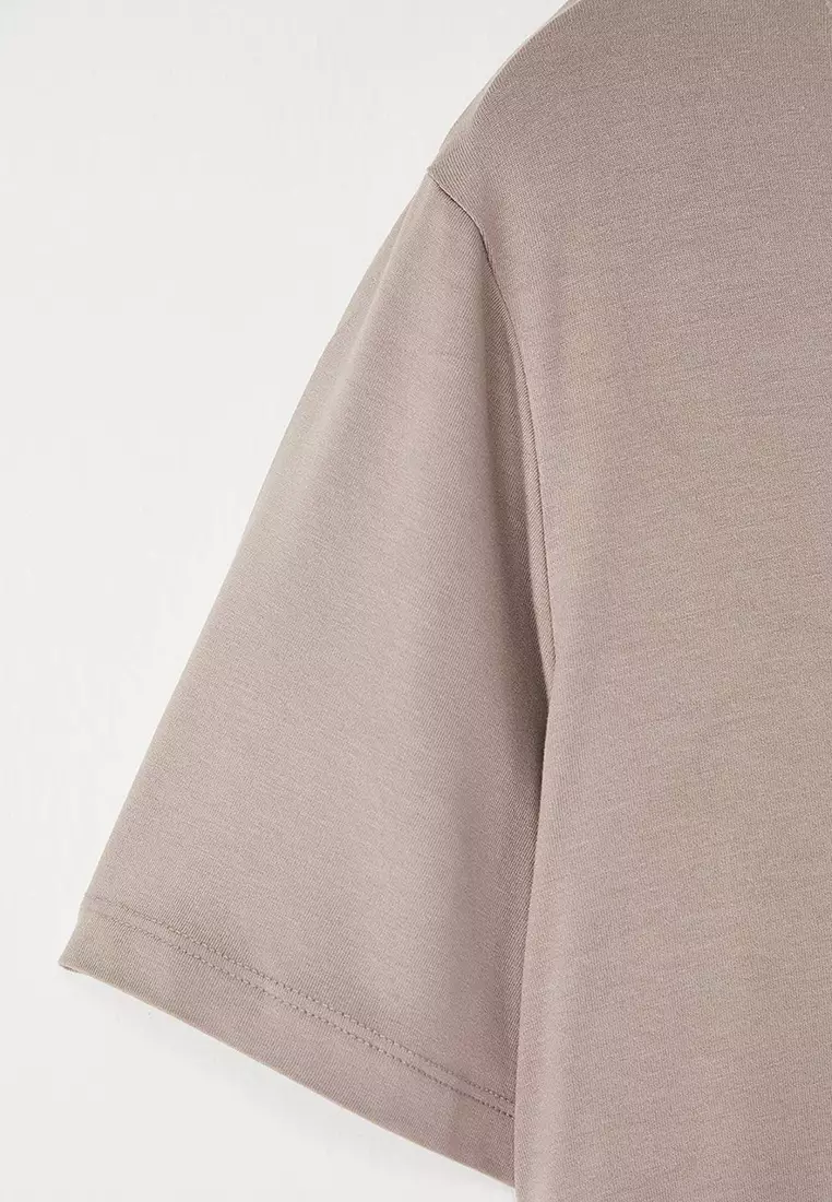 Stone Regular Fit V-Neck Big Size T-Shirt Tbbss25Bf00062