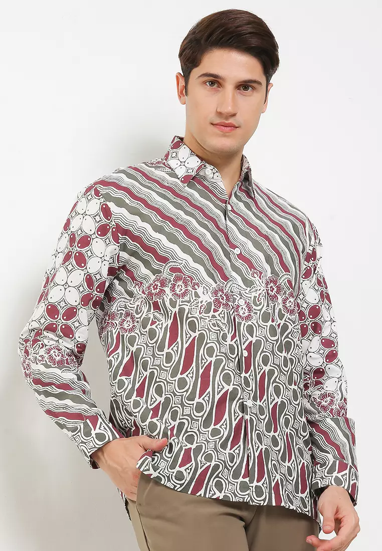 Kawungseno Kemeja Batik Premium Pria Casual Modern Lengan Panjang