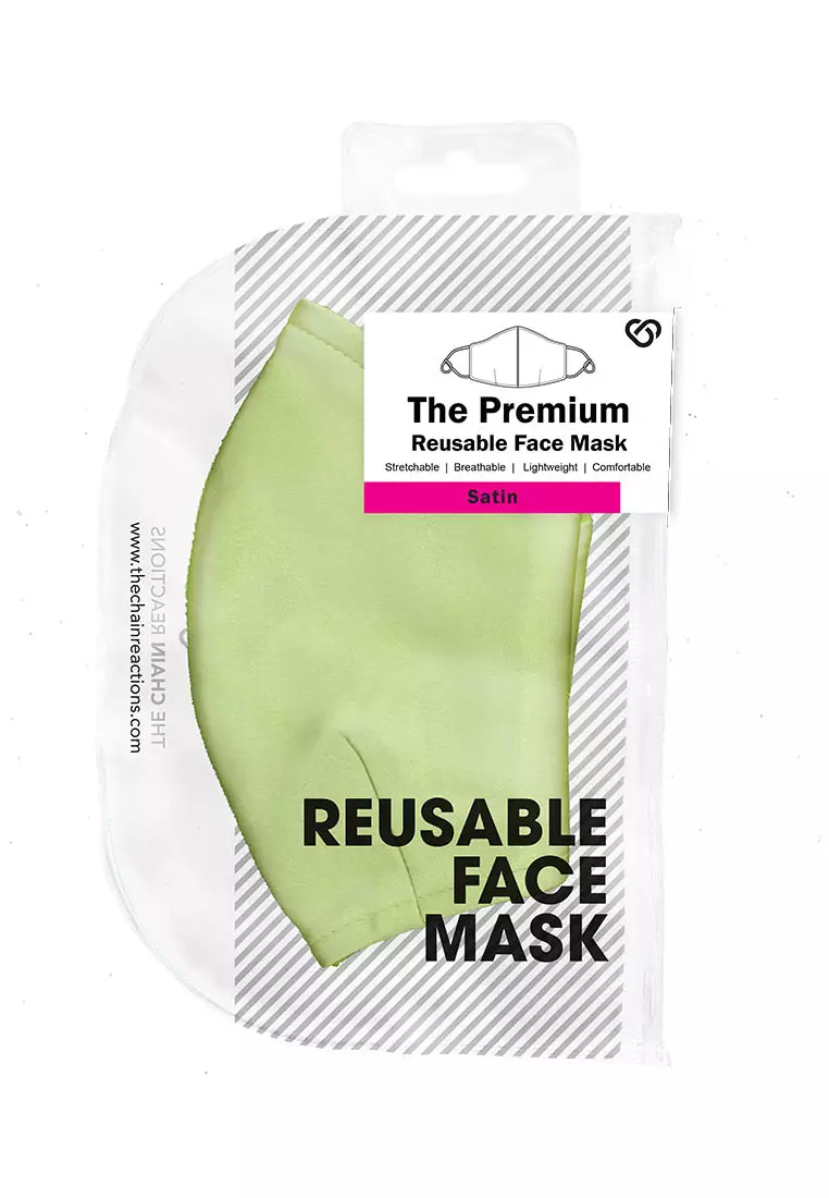 Buy Chain 1 Piece Sage Green Satin Reusable Mask 2024 Online ZALORA