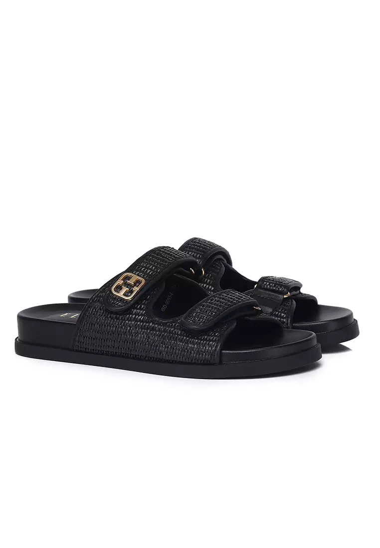 Thalia Comfy Fit Footbed Microfiber Leather Sandals Sandals