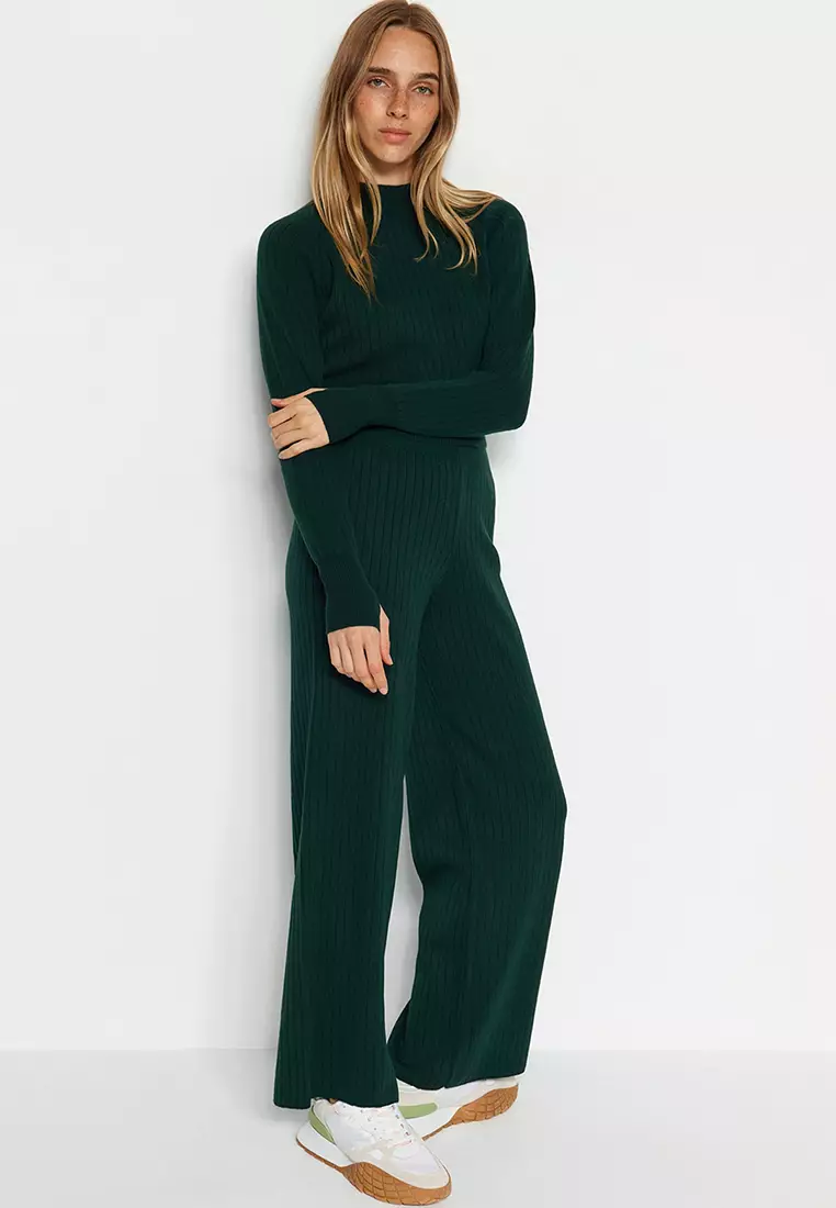 Crop Sweater Top and Pants Set