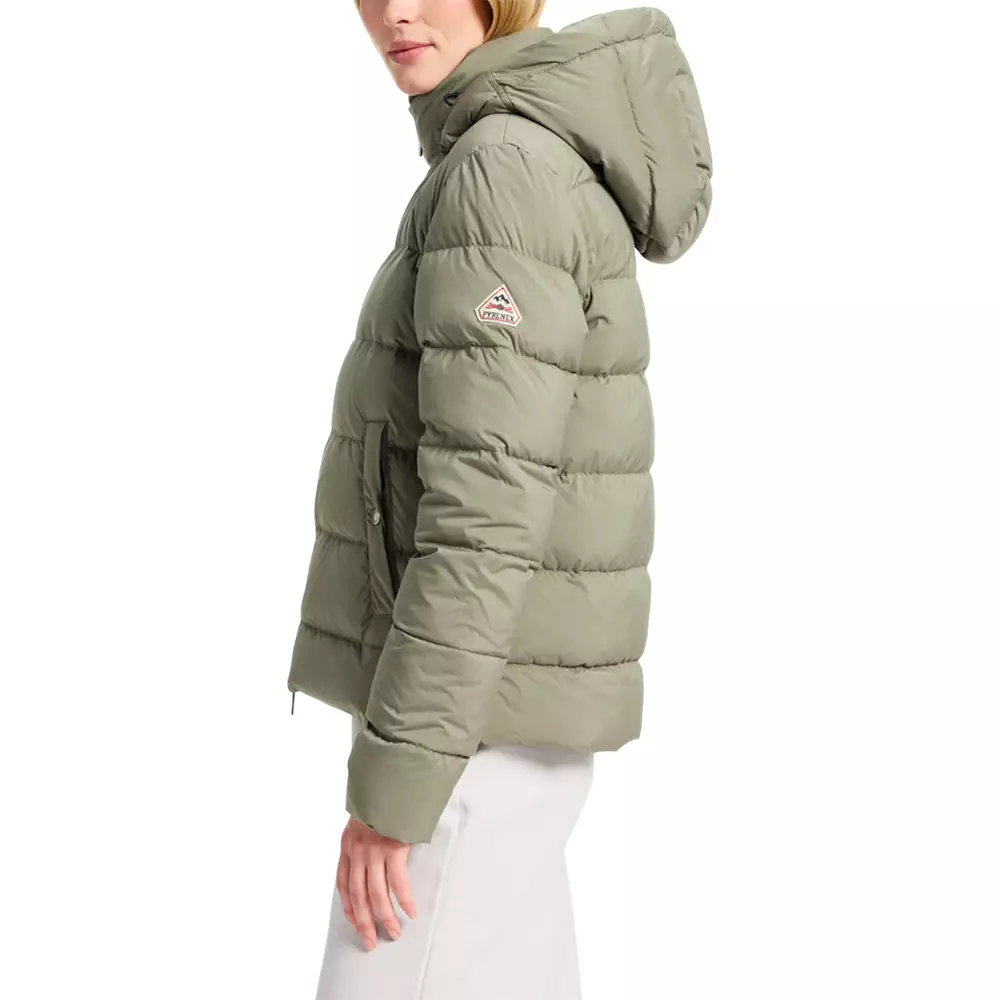 Spoutnic Down Jacket With Removable Hood Women Khaki