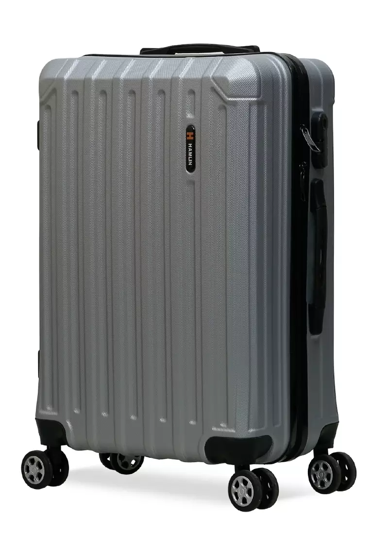 Isvara Tas Koper Hardcase Unisex One Set Suitcase Number Code Combination Lock Large Compartment Material ABS+PVC Coated ORIGINAL - Gray