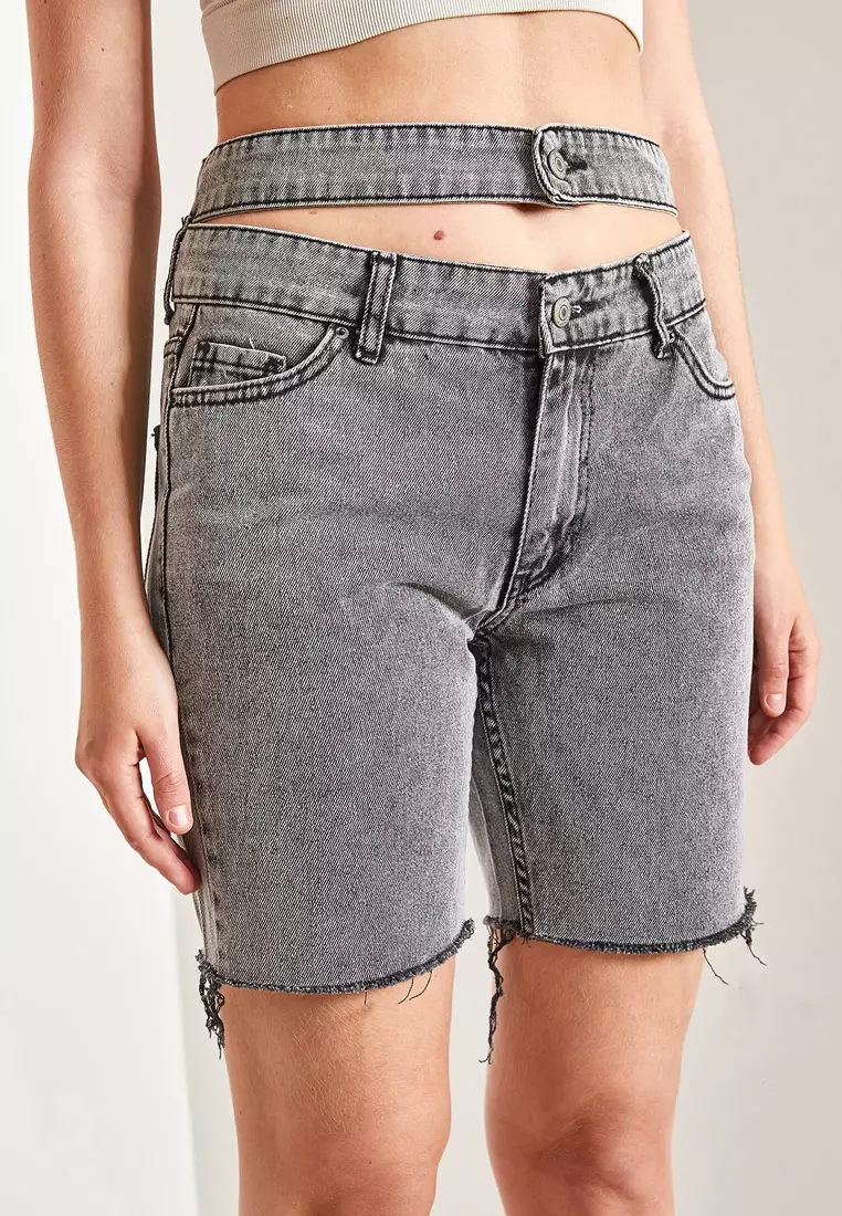 Double Waisted Denim Shorts