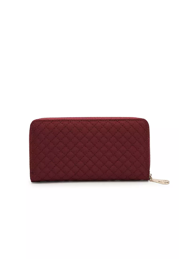 Women Quilted Long Purse / Wallet - Red