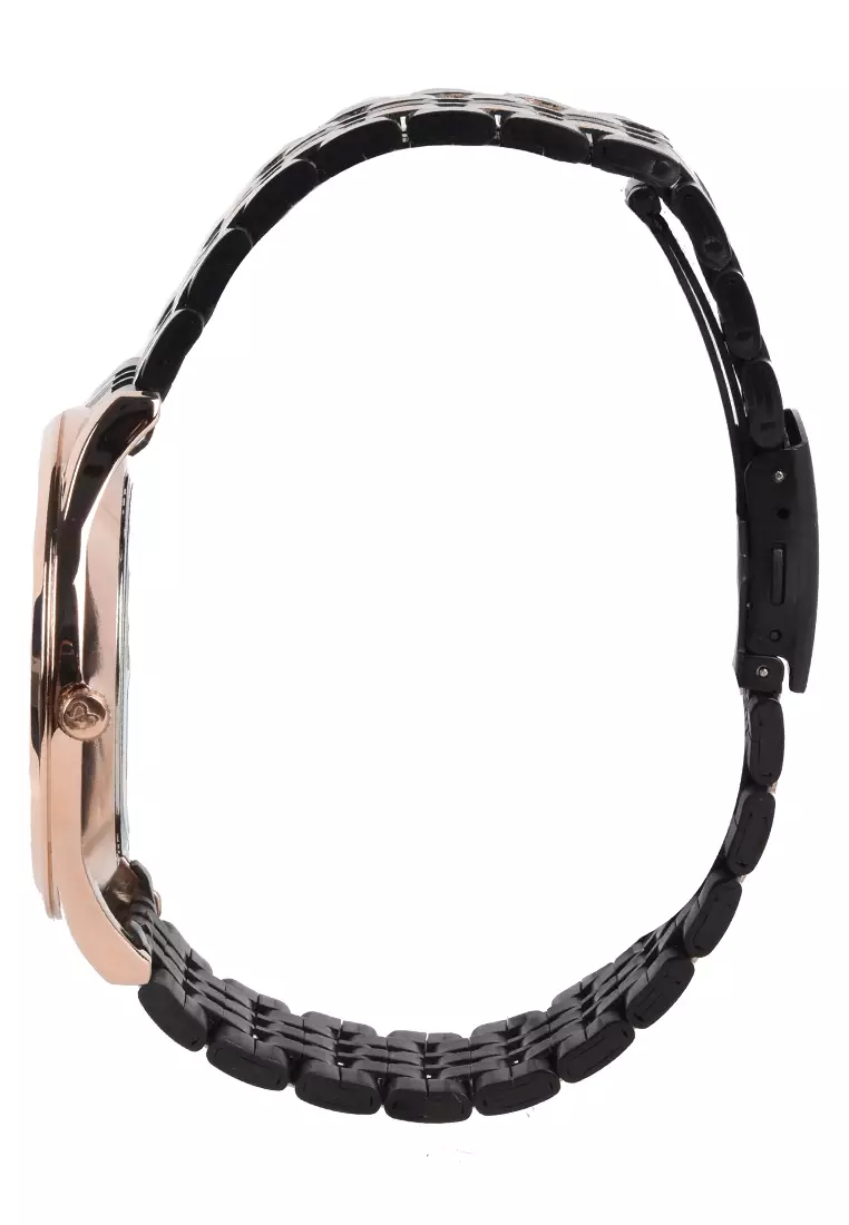 Mirage - Jam Tangan Pria - Rosegold Black - Stainless Steel Bracelet - 8647M-C